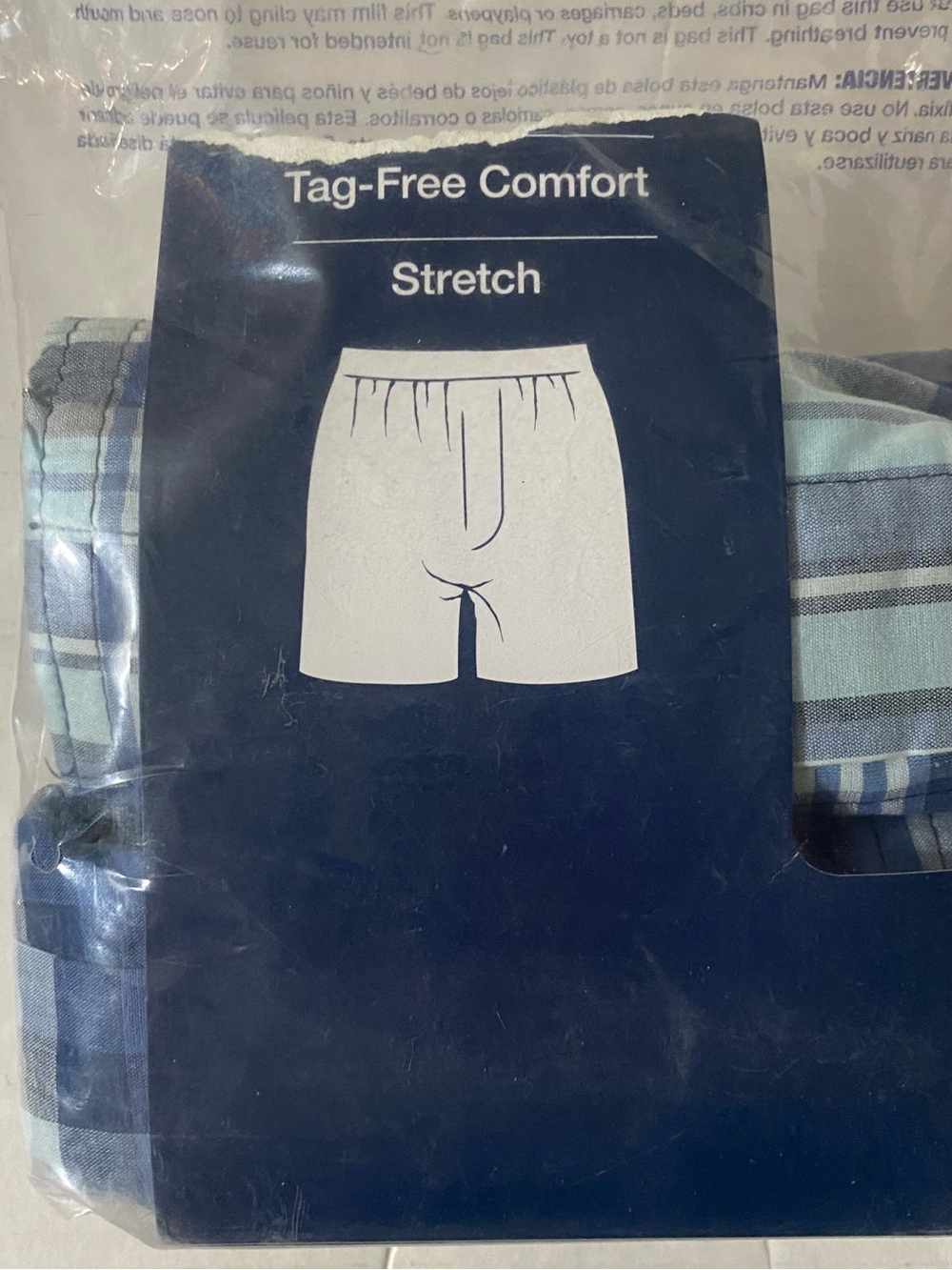 2 New George Tag Free Comfort Plaid Boxers